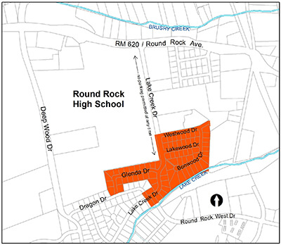 Lake Creek West Parking District Map