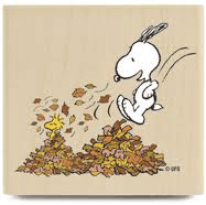 snoopy leaf pile