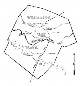 Route of the Double File Trail through Central Texas