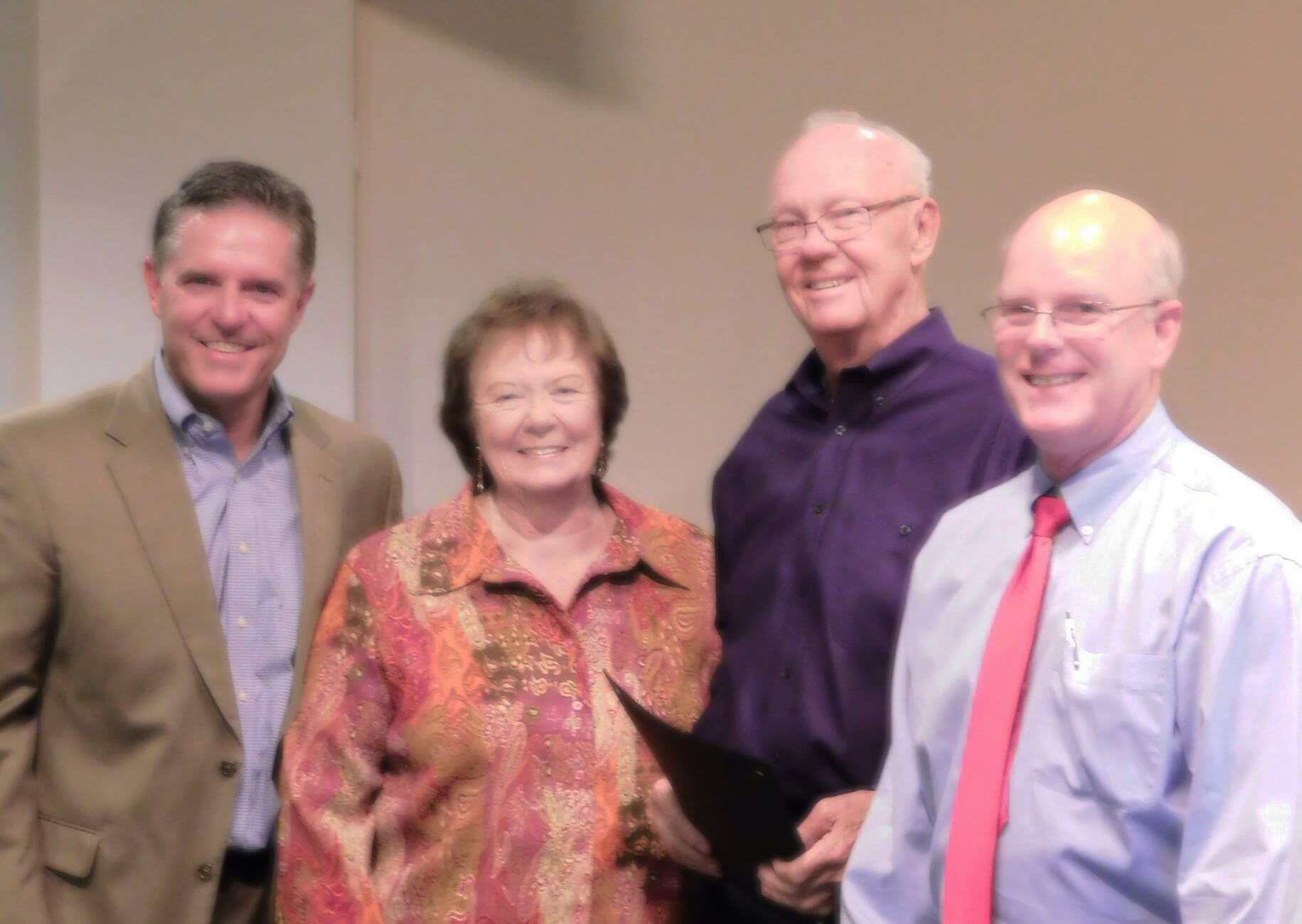 L-R: Mayor Alan McGraw, Margaret and Rufus Honeycutt, HPC Chair Jerry Hodges