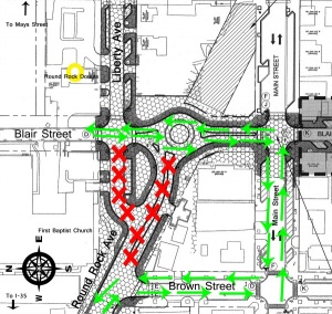 Partial roundabout opening map