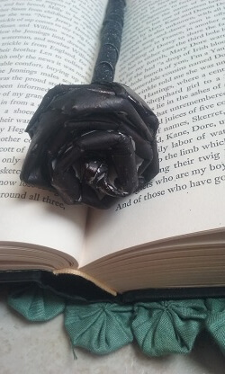 Recycled Black Rose Craft  at the Library