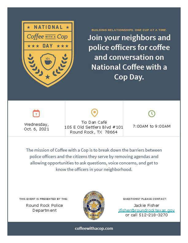 National Coffee With A Cop Day Flyer
