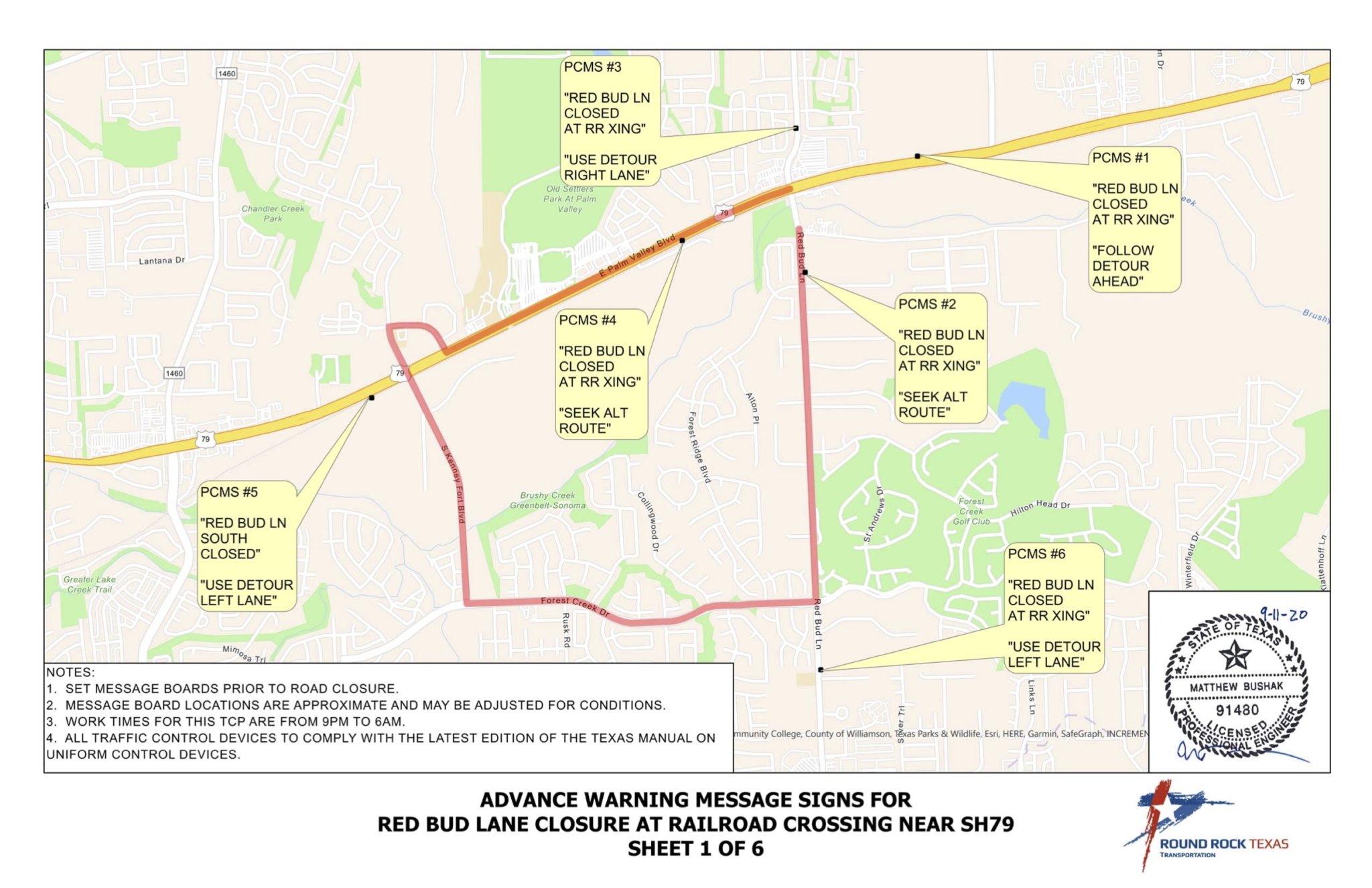 Red Bud Lane bridge overnight closure scheduled Dec. 1314 City of