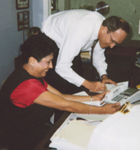 Janie Cruz with Chief Paul Conner, June 1999
