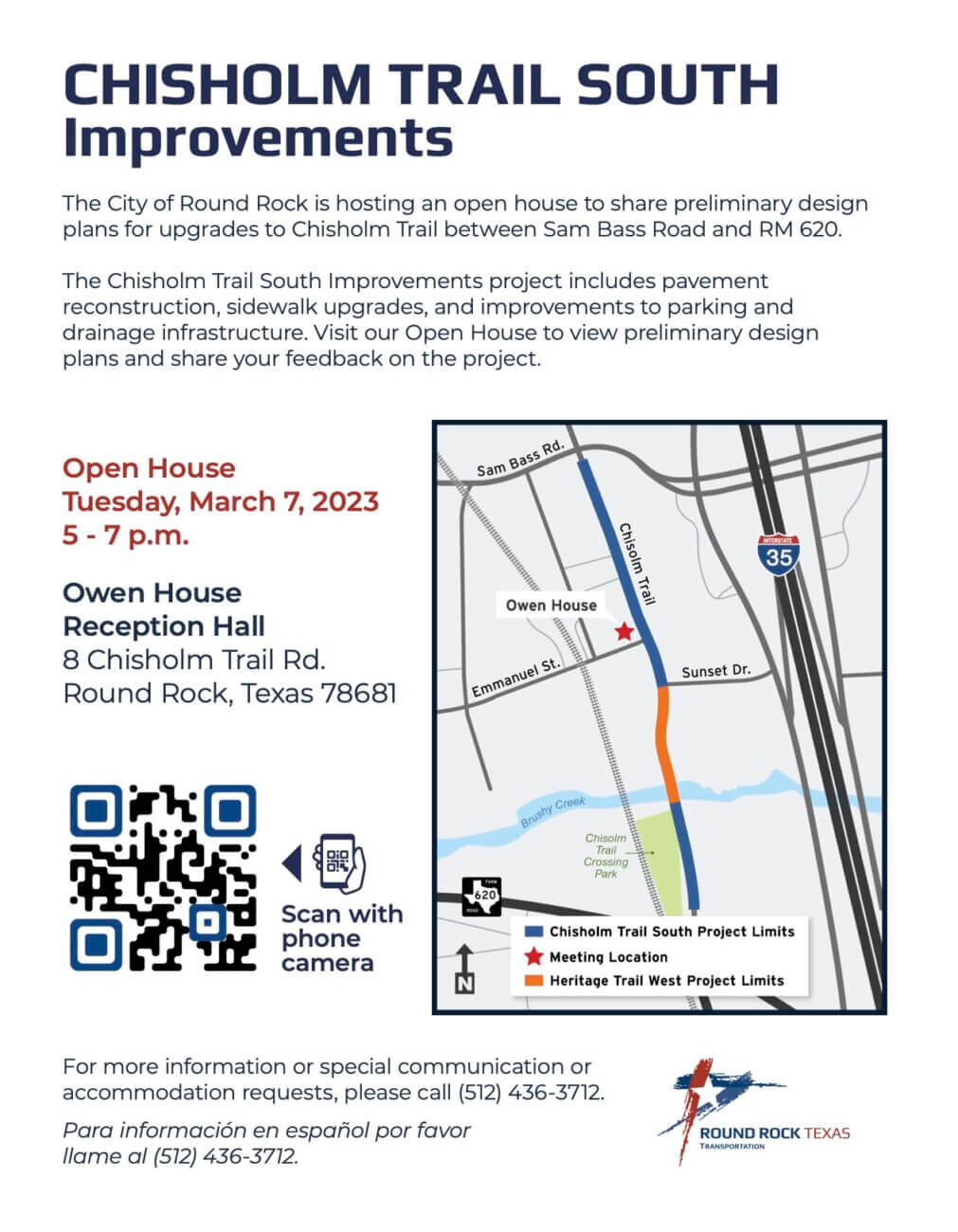 Chisholm Trail improvements open house City of Round Rock