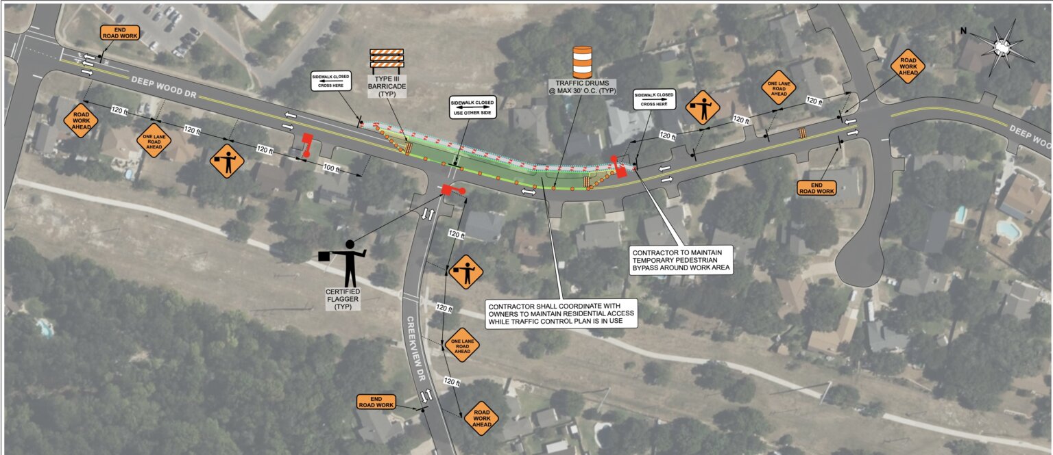Deep Wood Drive lane closures planned Sept. 3-6 - City of Round Rock