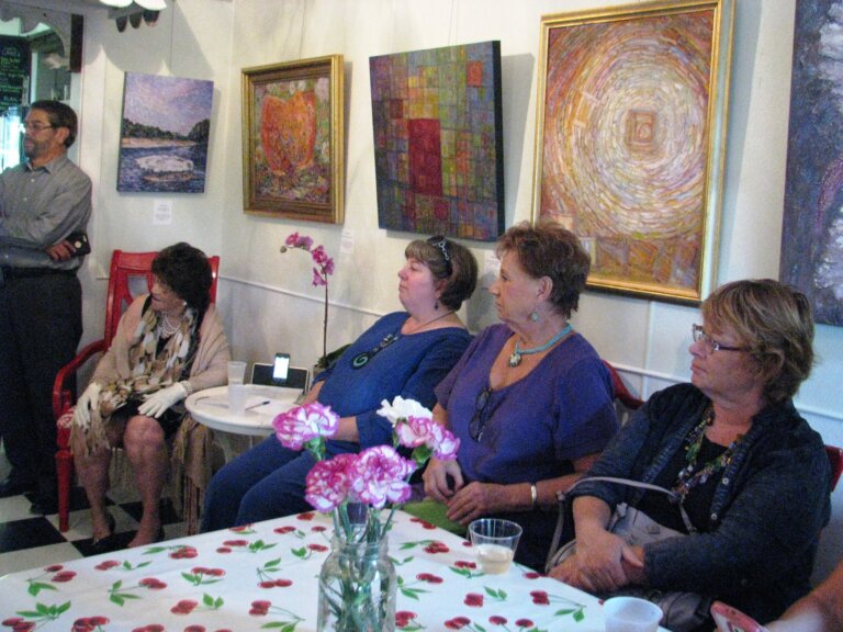 Nelda Sheets solo exhibit at Papi's Pies - reception
