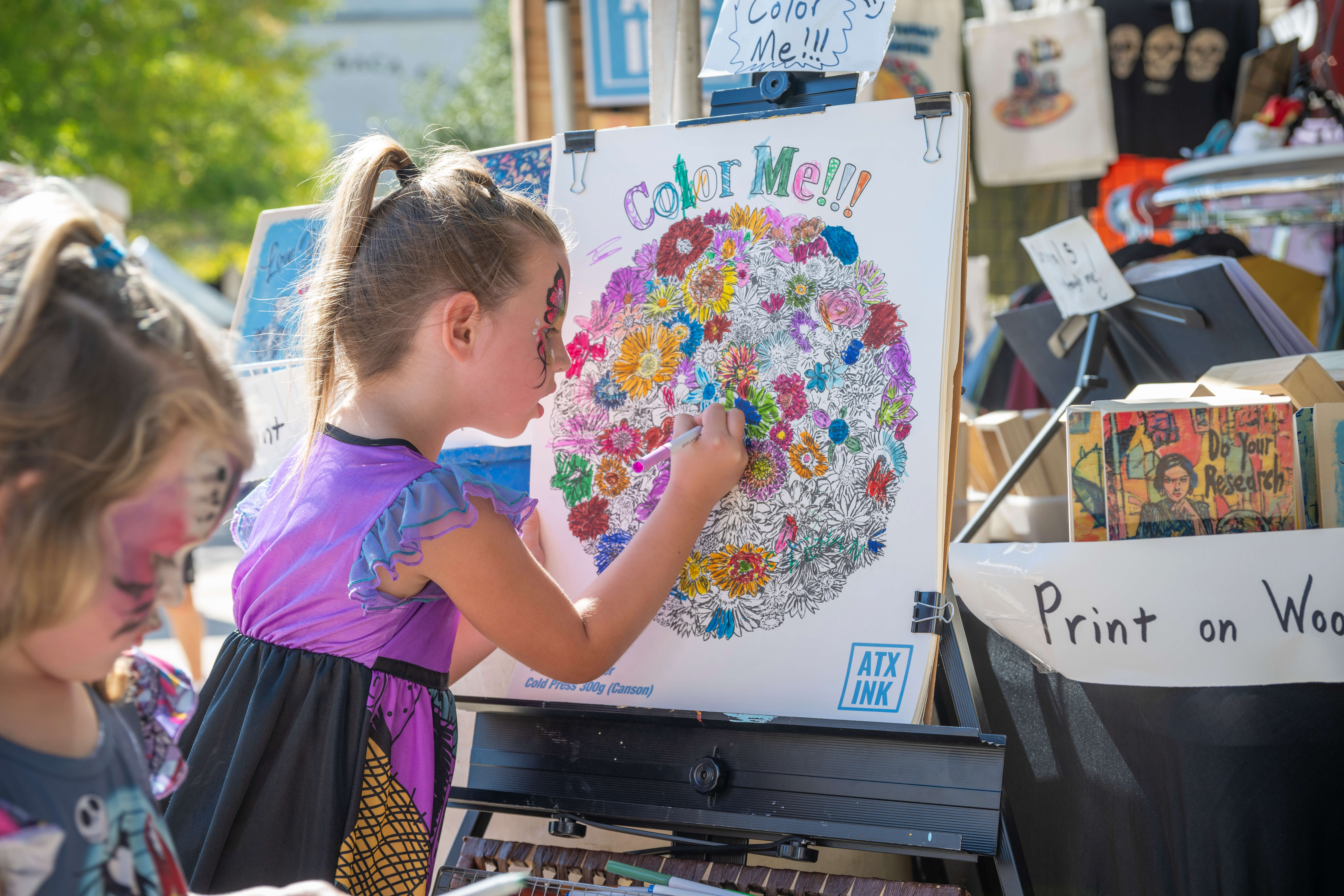 Coloring at ATX Ink vendor booth
